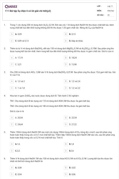 111 Bài tập Sự điện li có lời giải chi tiết(p3)