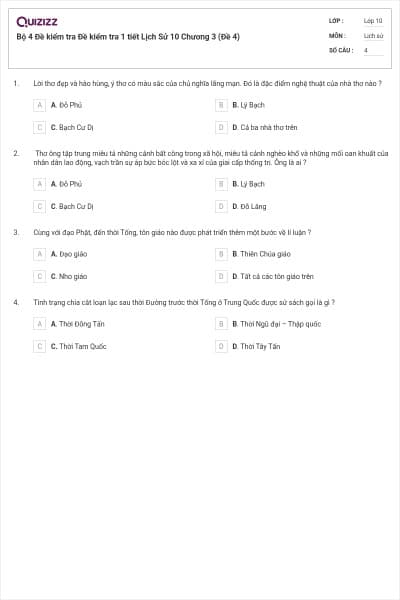 Bộ 4   Đề kiểm tra  Đề kiểm tra 1 tiết Lịch Sử 10 Chương 3 (Đề 4)
