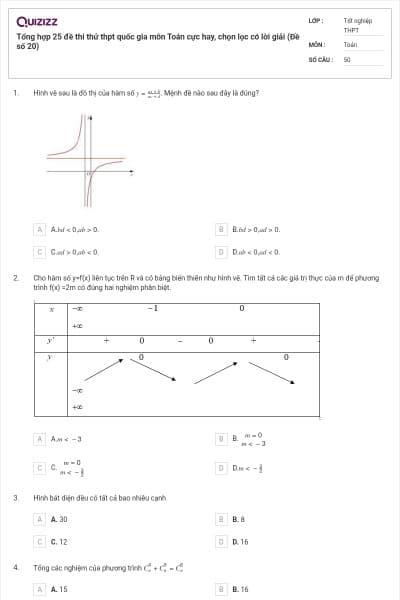 Tổng hợp 25 đề thi thử thpt quốc gia môn Toán cực hay, chọn lọc có lời giải (Đề số 20)