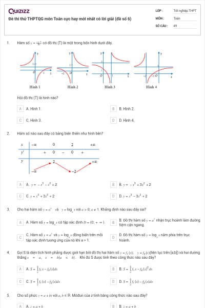 Đè thi thử THPTQG môn Toán cực hay mới nhất có lời giải (đề số 6)