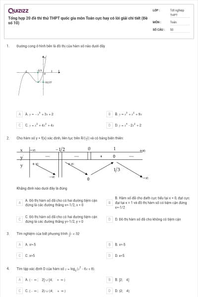 Tổng hợp 20 đề thi thử THPT quốc gia môn Toán cực hay có lời giải chi tiết (Đề số 10)
