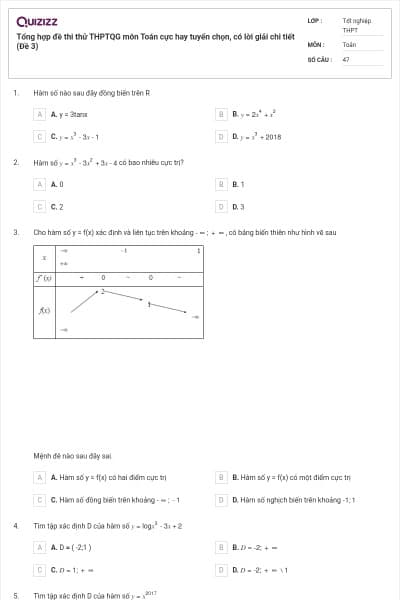 Tổng hợp đề thi thử THPTQG môn Toán cực hay tuyển chọn, có lời giải chi tiết (Đề 3)