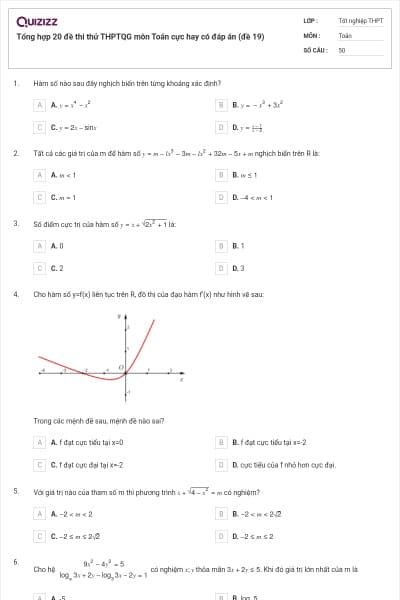 Tổng hợp 20 đề thi thử THPTQG môn Toán cực hay có đáp án (đề 19)