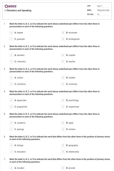 I. Phonetics and Speaking