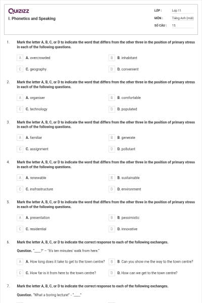 I. Phonetics and Speaking