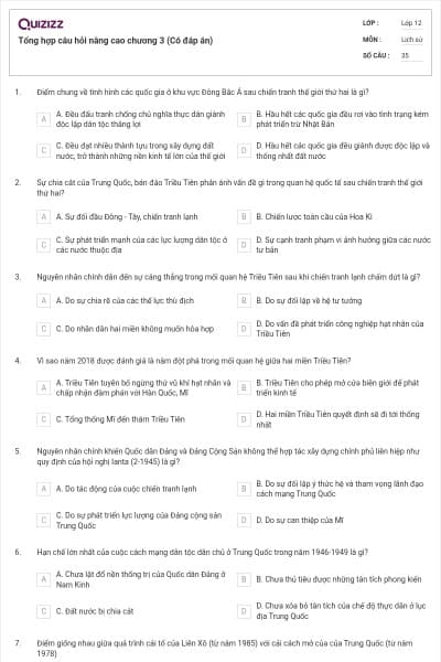 Tổng hợp câu hỏi nâng cao chương 3 (Có đáp án)