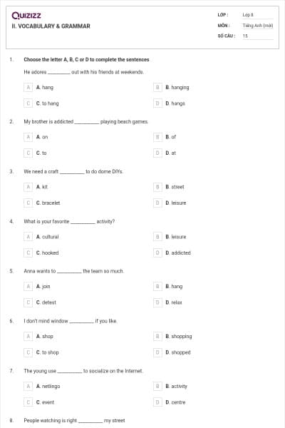 II. VOCABULARY & GRAMMAR