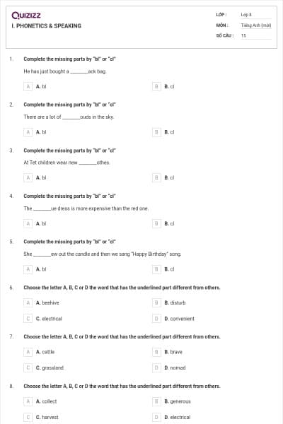 I. PHONETICS & SPEAKING