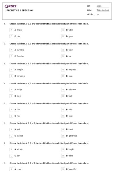 I. PHONETICS & SPEAKING