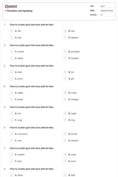 I. Phonetics and Speaking
