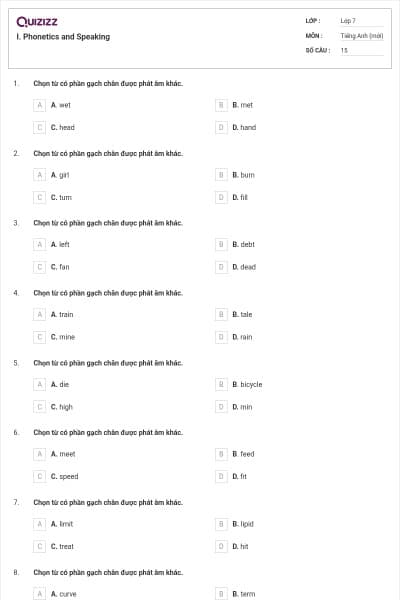 I. Phonetics and Speaking