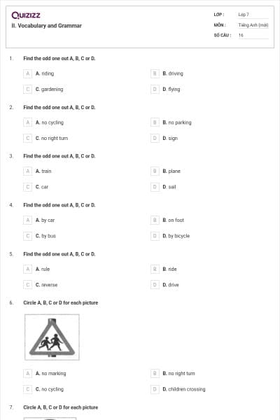 II. Vocabulary and Grammar