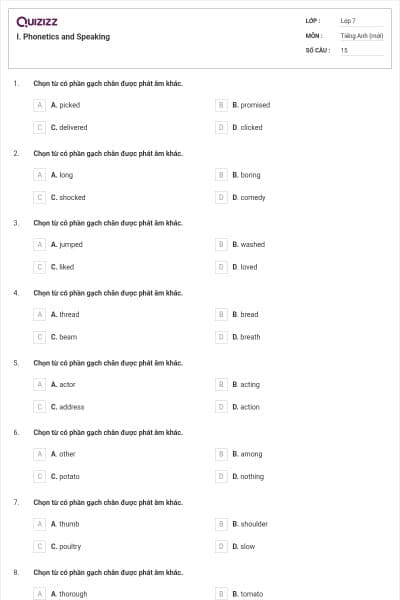 I. Phonetics and Speaking