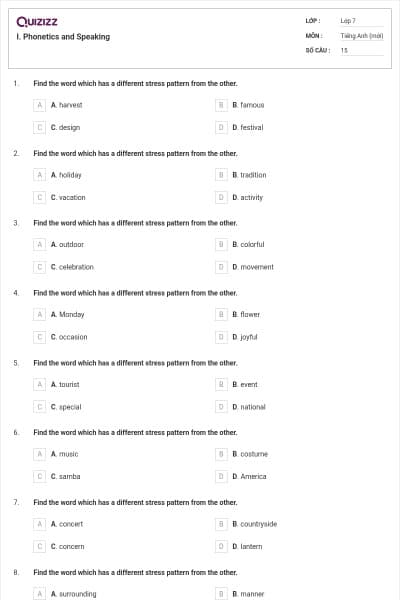 I. Phonetics and Speaking