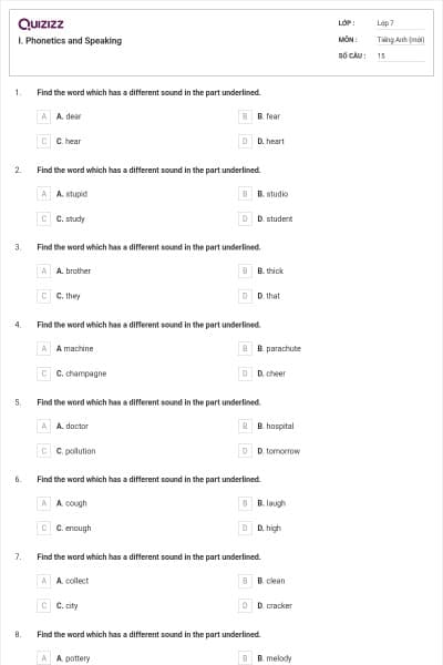 I. Phonetics and Speaking