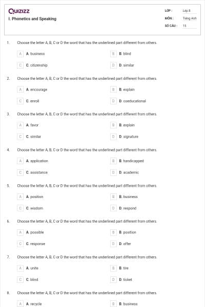 I. Phonetics and Speaking