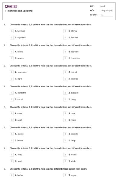 I. Phonetics and Speaking