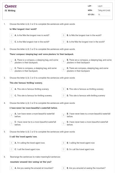IV. Writing