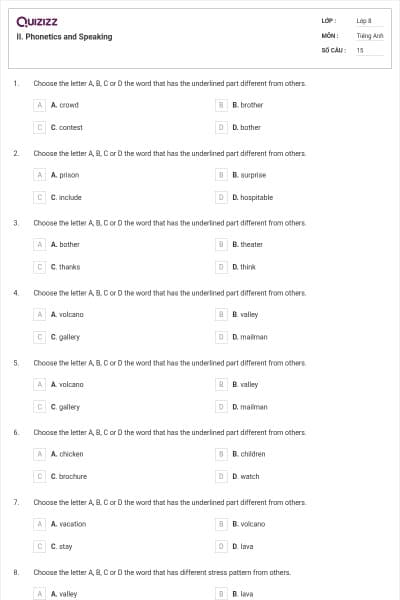 II. Phonetics and Speaking
