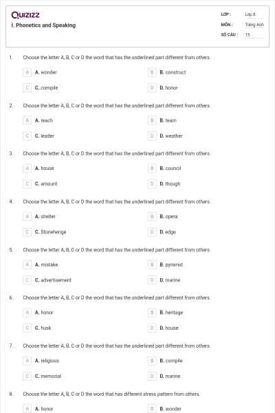 I. Phonetics and Speaking