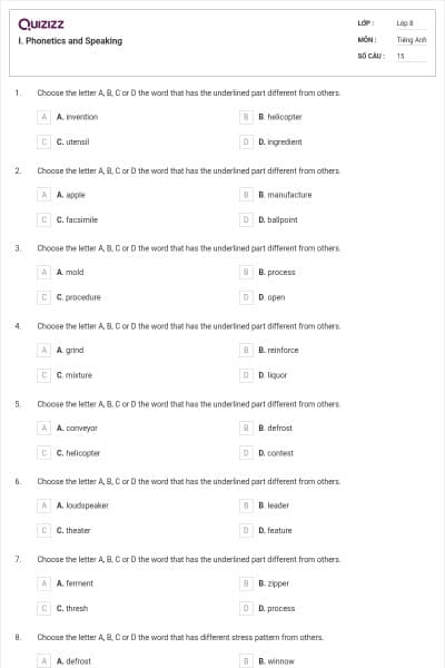 I. Phonetics and Speaking