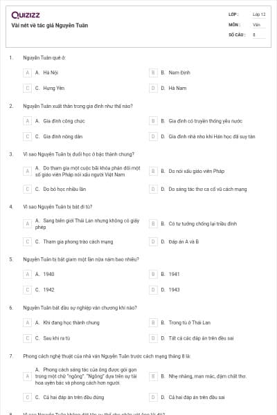 Vài nét về tác giả Nguyễn Tuân