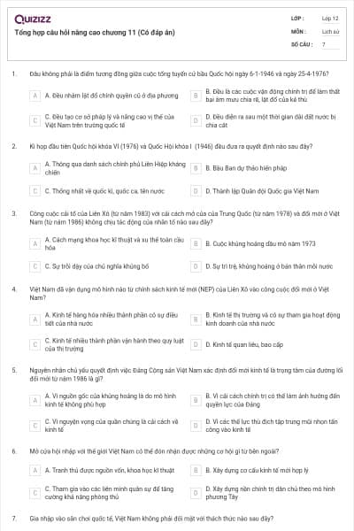 Tổng hợp câu hỏi nâng cao chương 11 (Có đáp án)
