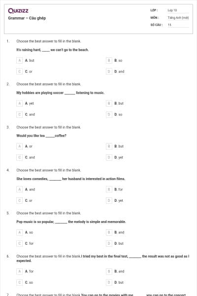 Grammar – Câu ghép