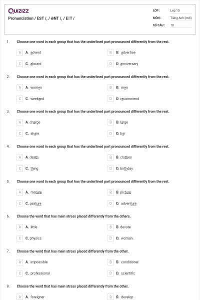 Pronunciation / EST /, / ƏNT /, / EꞮT /