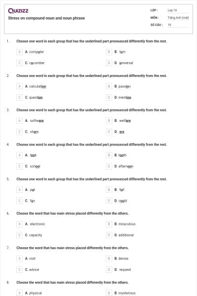 Stress on compound noun and noun phrase