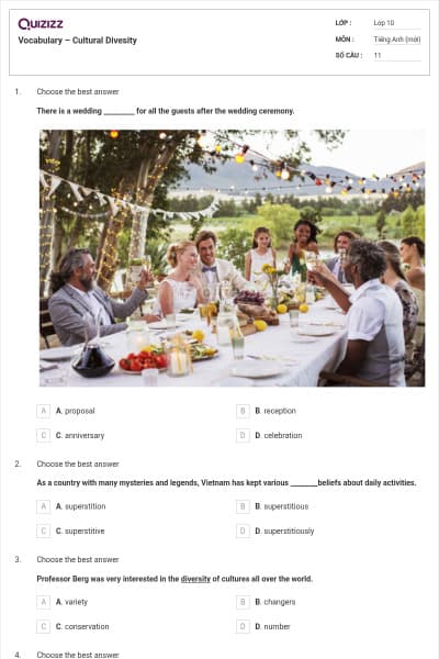 Vocabulary – Cultural Divesity