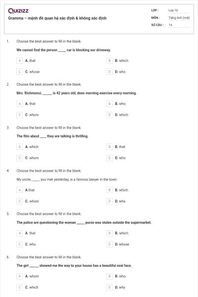 Gramma – mệnh đề quan hệ xác định & không xác định