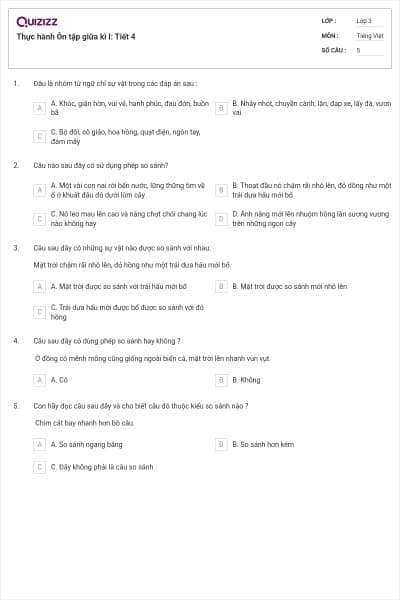 Thực hành Ôn tập giữa kì I: Tiết 4