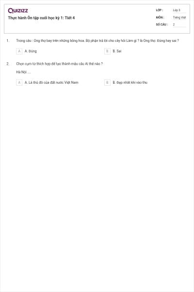 Thực hành Ôn tập cuối học kỳ 1: Tiết 4
