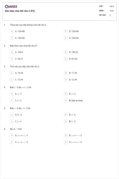 Dấu hiệu chia hết cho 3 (P2)