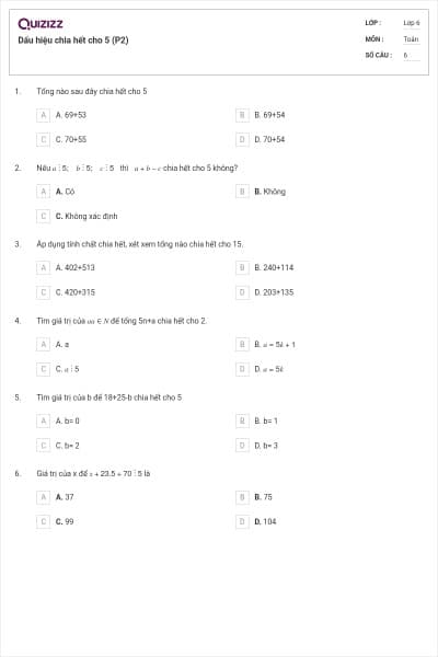 Dấu hiệu chia hết cho 5 (P2)