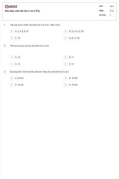 Dấu hiệu chia hết cho 2 và 5 (P2)