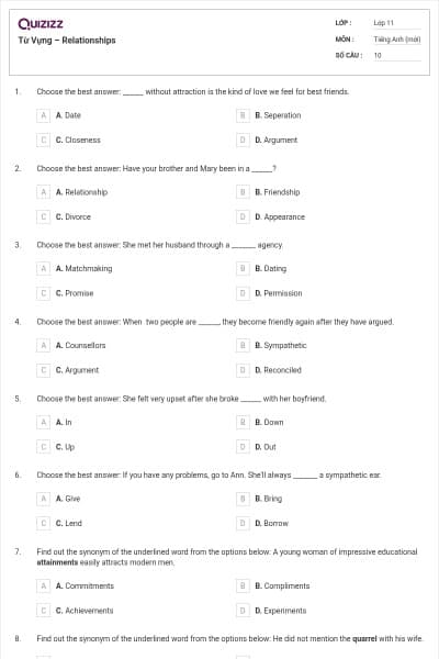 Từ Vựng – Relationships