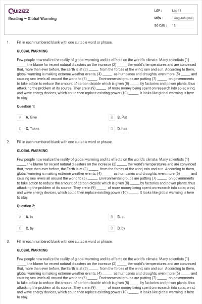 Reading – Global Warming