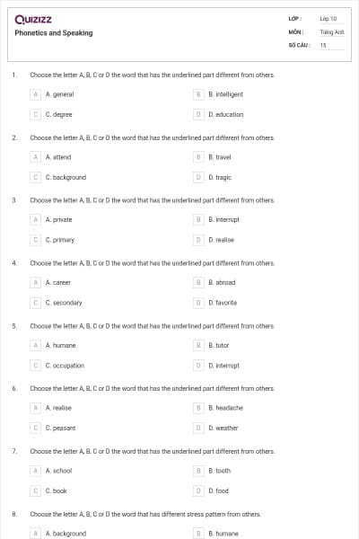Phonetics and Speaking