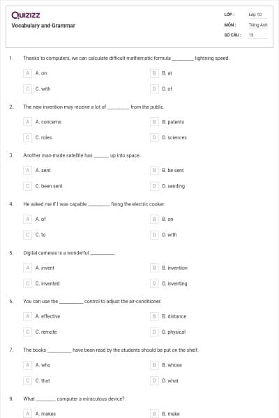 Vocabulary and Grammar