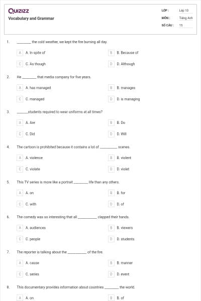 Vocabulary and Grammar