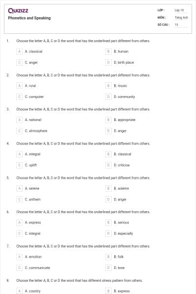 Phonetics and Speaking