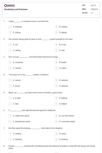 Vocabulary and Grammar