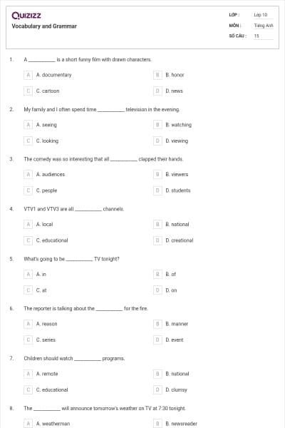 Vocabulary and Grammar