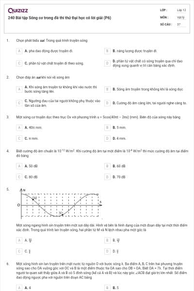 240 Bài tập Sóng cơ trong đề thi thử Đại học có lời giải (P6)
