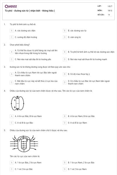 Từ phổ - đường sức từ ( nhận biết - thông hiểu )