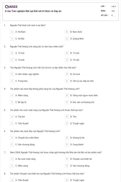 8 câu Trắc nghiệm  Bắt nạt Kết nối tri thức có đáp án