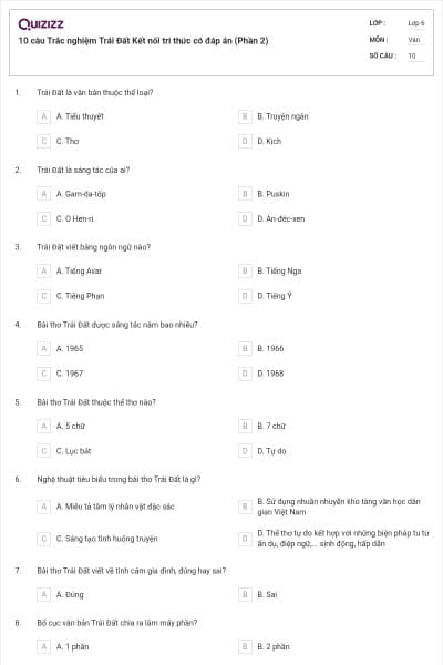 10 câu Trắc nghiệm Trái Đất Kết nối tri thức có đáp án (Phần 2)