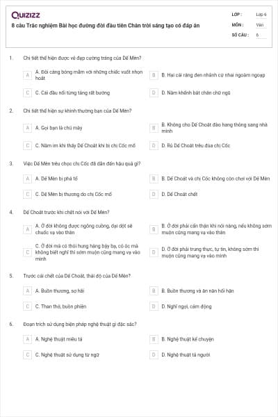 8 câu Trắc nghiệm Bài học đường đời đầu tiên Chân trời sáng tạo có đáp án